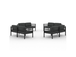 Maison Exclusive - Set Muebles De Jardín 8 Pzas Y Cojines Aluminio Gris Antracita
