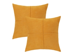 Juego De 2 Fundas De Almohada De Piel Sintética, 45,7 X 45,7 Cm