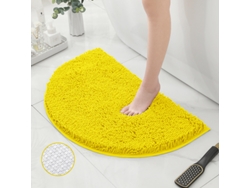 Alfombra de Baño LUUCOZK Antideslizantes Absorbentes Secado Rápido Fondo Tpr Poliéster Amarillo (50x80cm)
