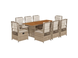 Maison Exclusive - Set Comedor De Jardín 9 Pzas Con Cojines Ratán Sintético Beige
