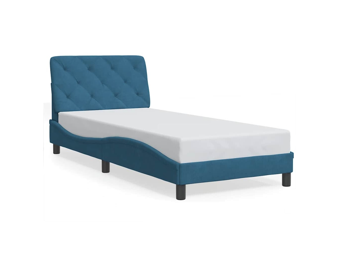 Maison Exclusive - Estructura De Cama Sin Colchón Terciopelo Azul 90x200 Cm