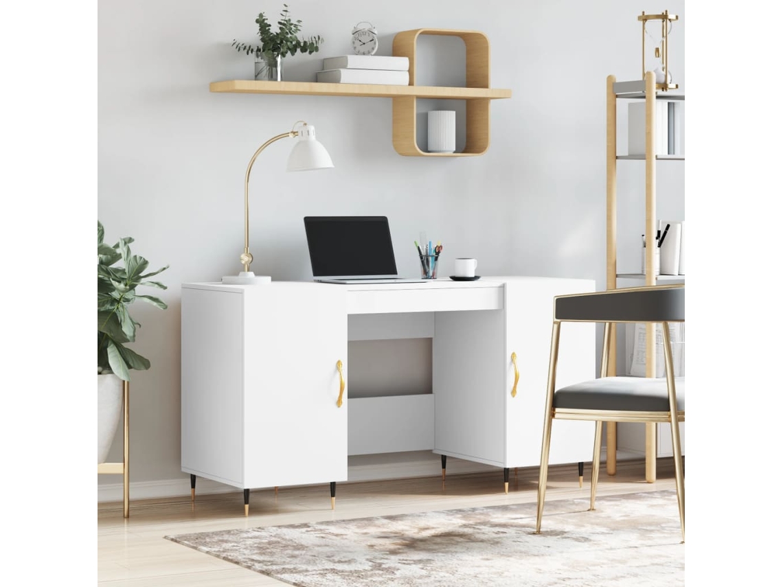 Escritorio madera de ingeniería blanco 140x50x75 cm