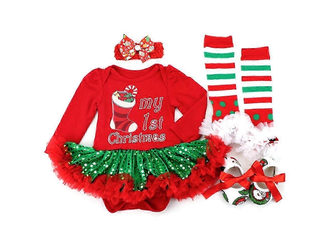 Conjunto de ropa navideña para niña Mi primer regalo de Navidad Hengjian