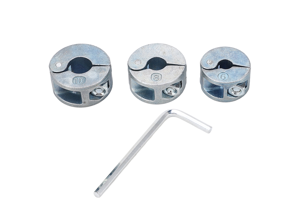 3 Anillos De Tope De Profundidad De Perforación De Aleación De Zinc Con Llave Hexagonal De Extremo Abierto De 6, 8 Y 10 Mm.