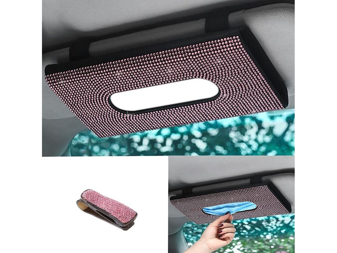 Soporte Para Máscara Y Gafas Con Diamantes Brillantes Para La Ventana Del Coche, Color Rojo.
