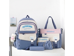 Juego de cinco mochilas azules de gran capacidad