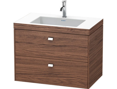 Lavabo para muebles DURAVIT Brioso c-bonded con subestructura de 80,0x48,0 cm 2 cajones incl. hueco para sifón y faldón sin rebosadero con banco