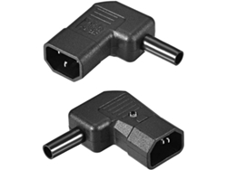 2 Adaptadores De Enchufe Iec320 C14 De Ángulo Recto Para Ac110-250v 10a