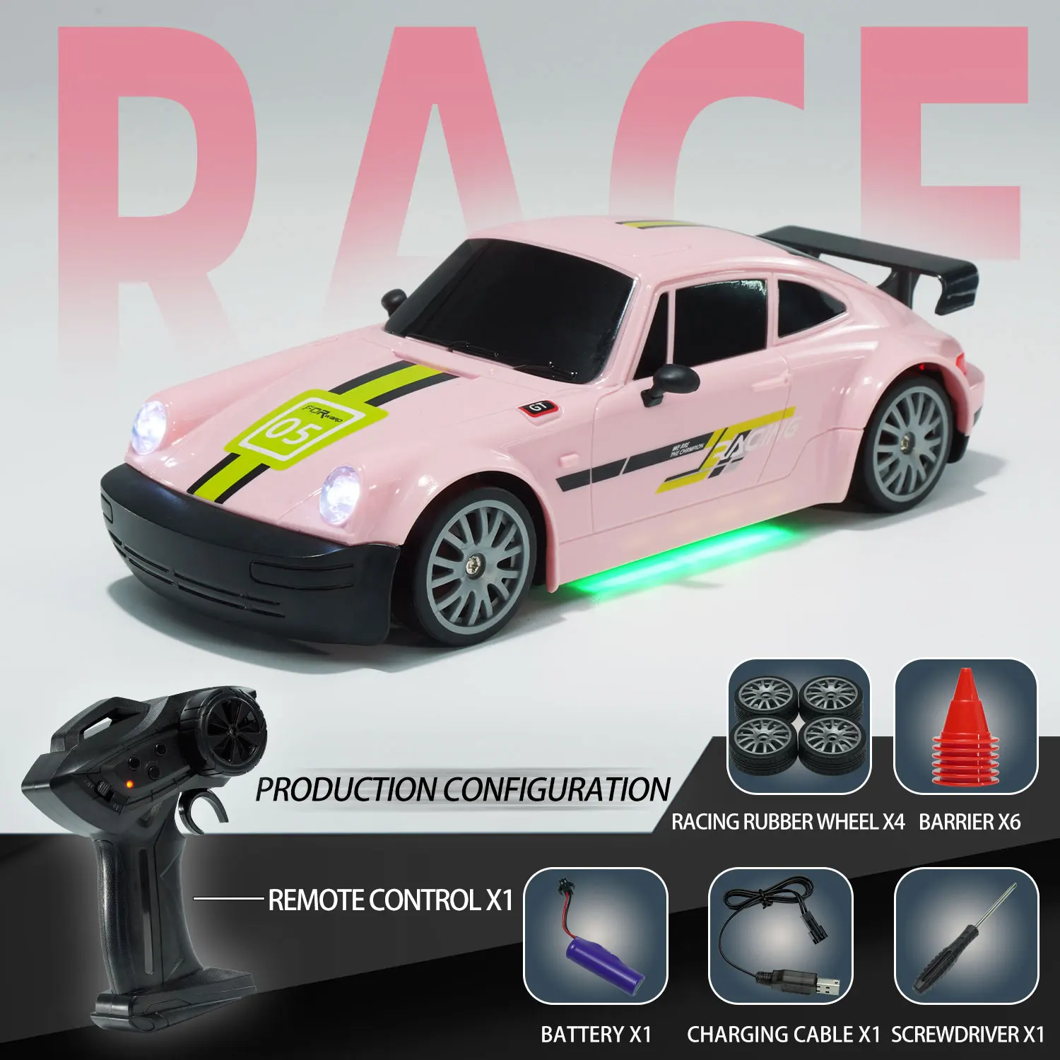 (rojo) Coche De Carreras Todoterreno Teledirigido, Regalo Para Niños, Juguete Modelo Eléctrico
