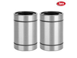 Conjunto de 2 rolos de aço de alta precisão para movimento linear LM20UU para automação industrial.