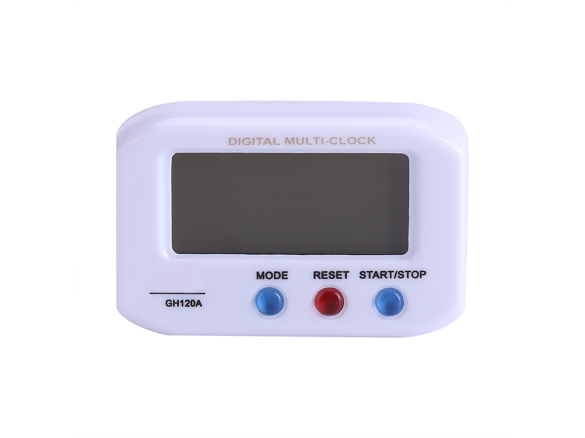 Reloj digital LCD portátil con alarma, retroiluminación y función de repetición, ideal para escritorio, oficina o coche (blanco)