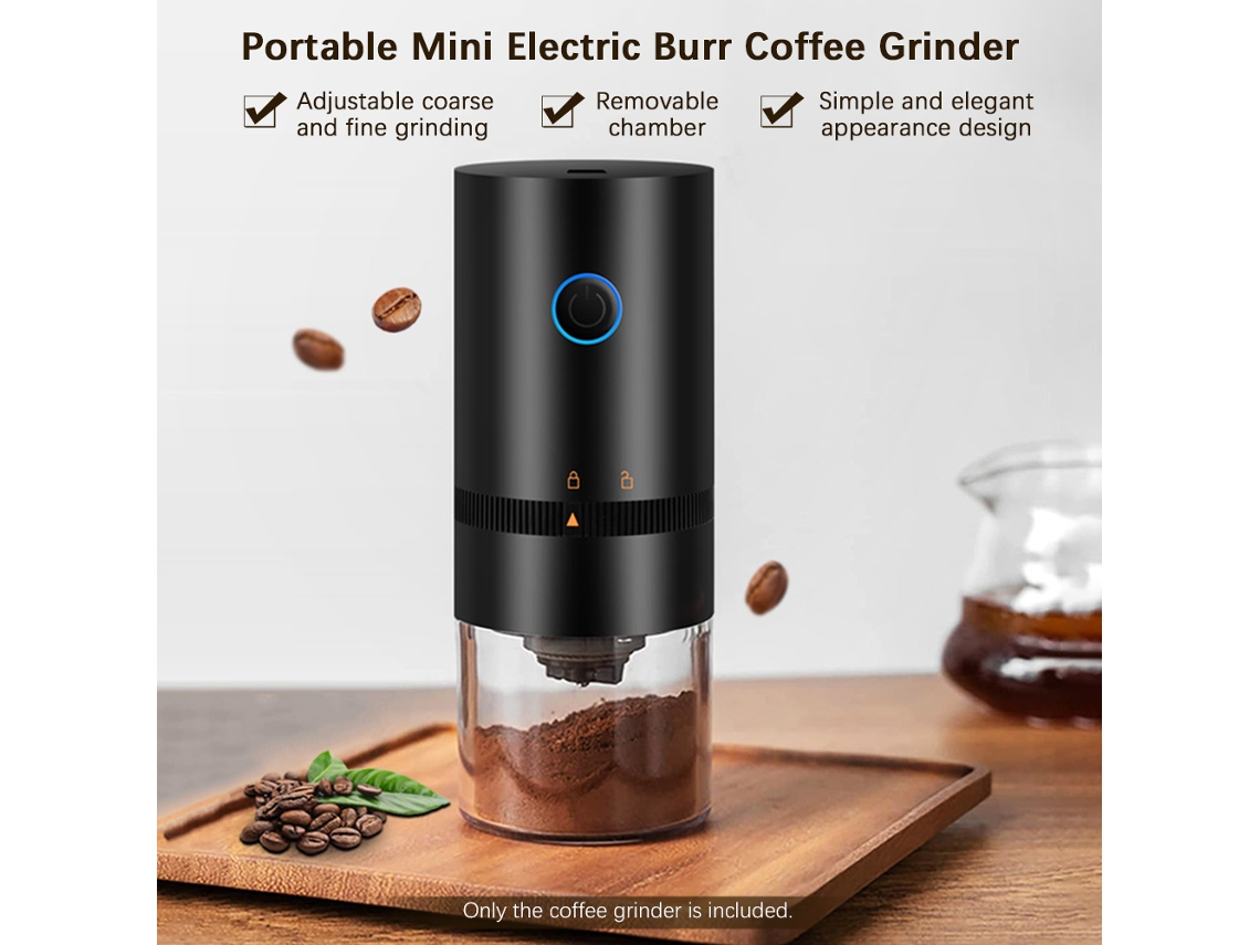 Mini Molinillo De Café Eléctrico Portátil Con Molienda Ajustable Para El Hogar, Viajes Y Oficina.