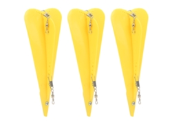 Señuelo de pesca artificial con trampolín, 3 unidades, plástico amarillo con eslabón giratorio Kofihety