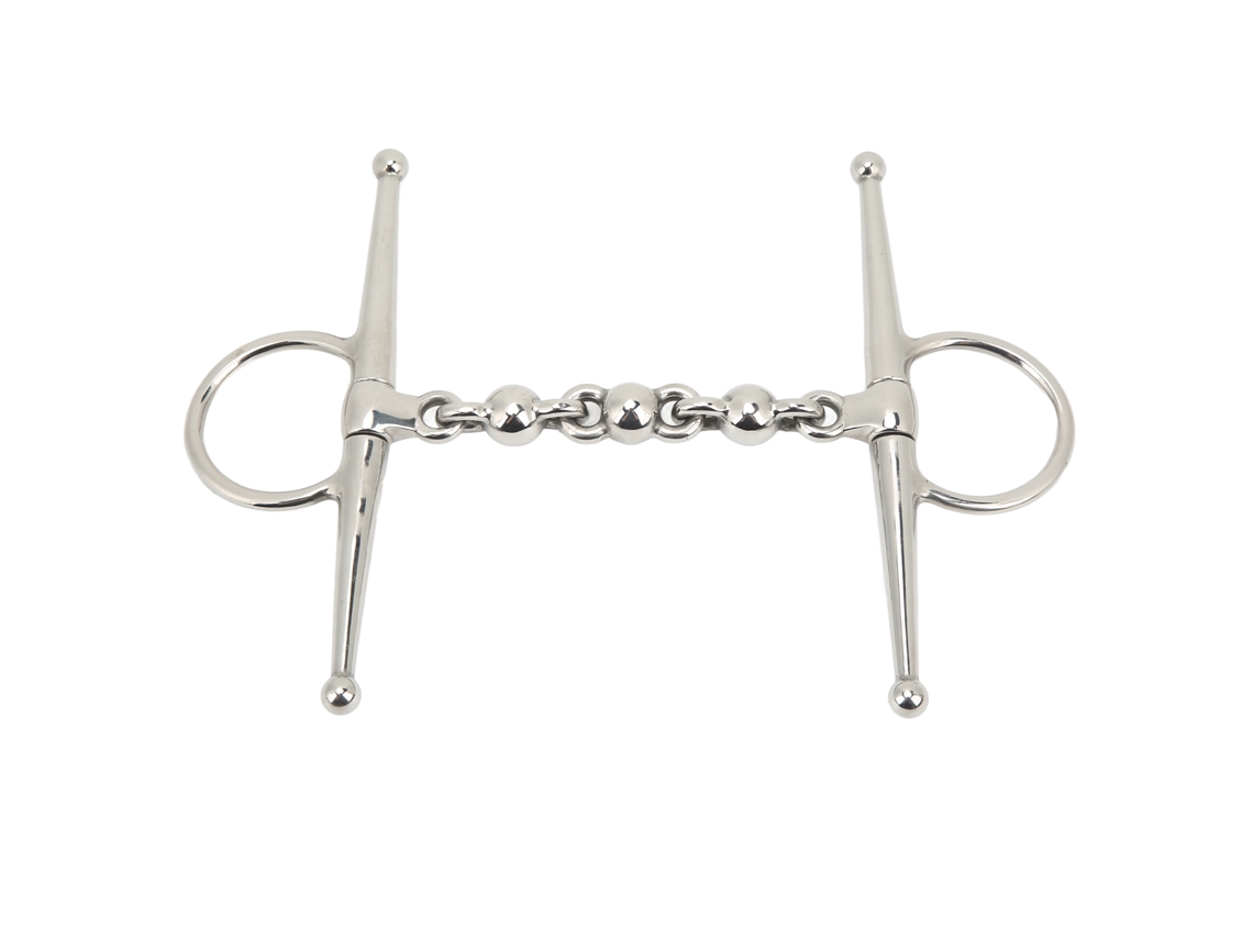 Bocado De Filete De Acero Inoxidable Con Carrilleras Completas Y Cadena De Bolas De 135 Mm Para Montar A Caballo.