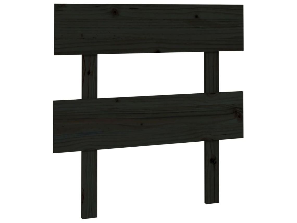 Maison Exclusive - Cabecero De Cama Madera Maciza De Pino Negro 103,5x3x100 Cm