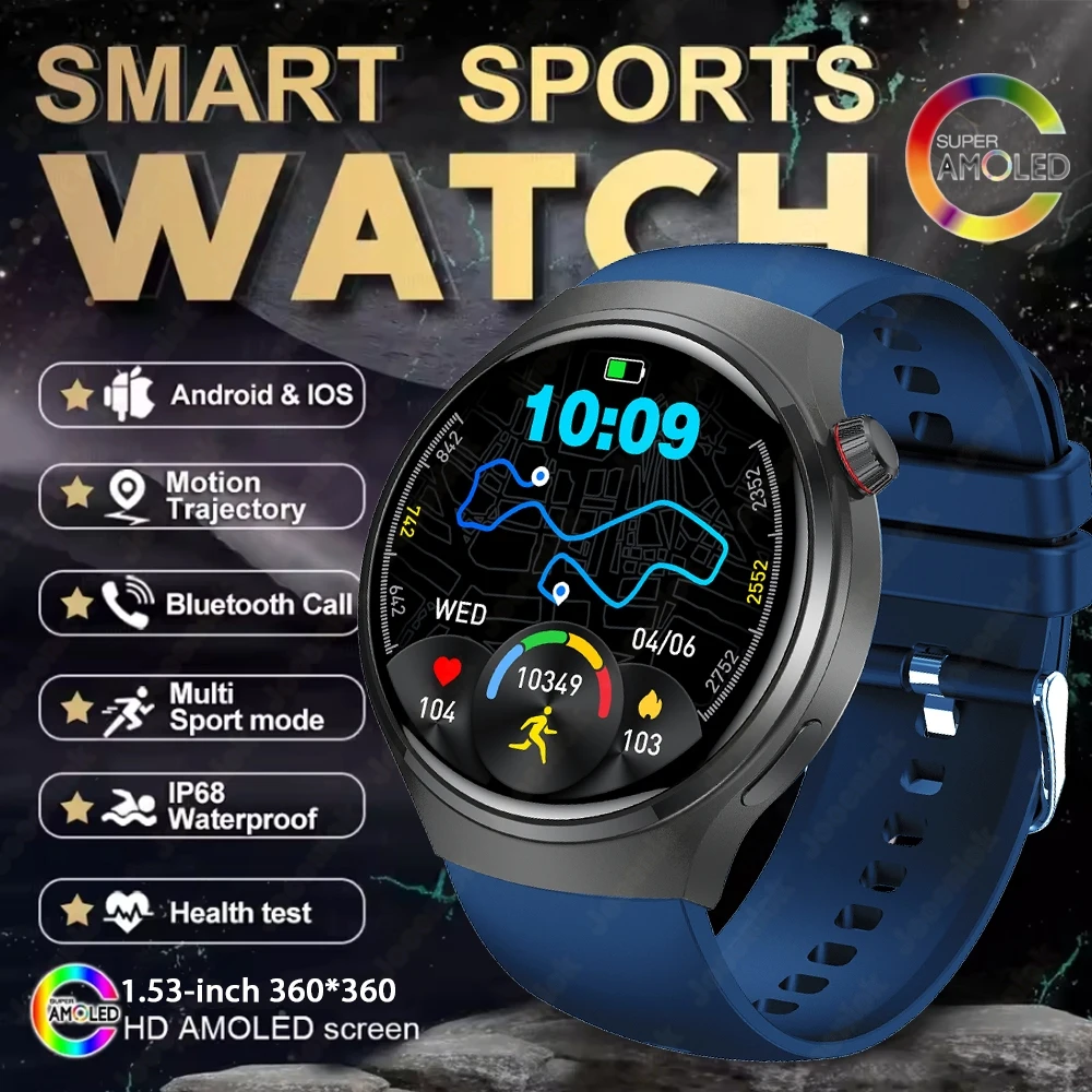 Reloj inteligente, pantalla táctil completa, monitorización de la salud, resistente al agua, compatible con llamadas MDUG (azul)