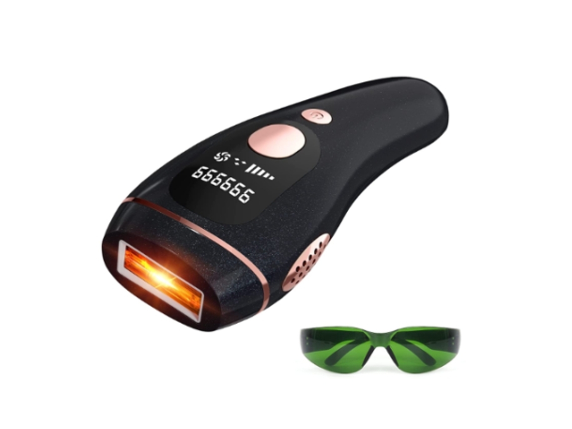 Depilación Ipl en casa para mujeres y hombres Dispositivo de depilación láser visible permanente actualizado 999,999 flashes Sin dolor Negro DIGITALLAB