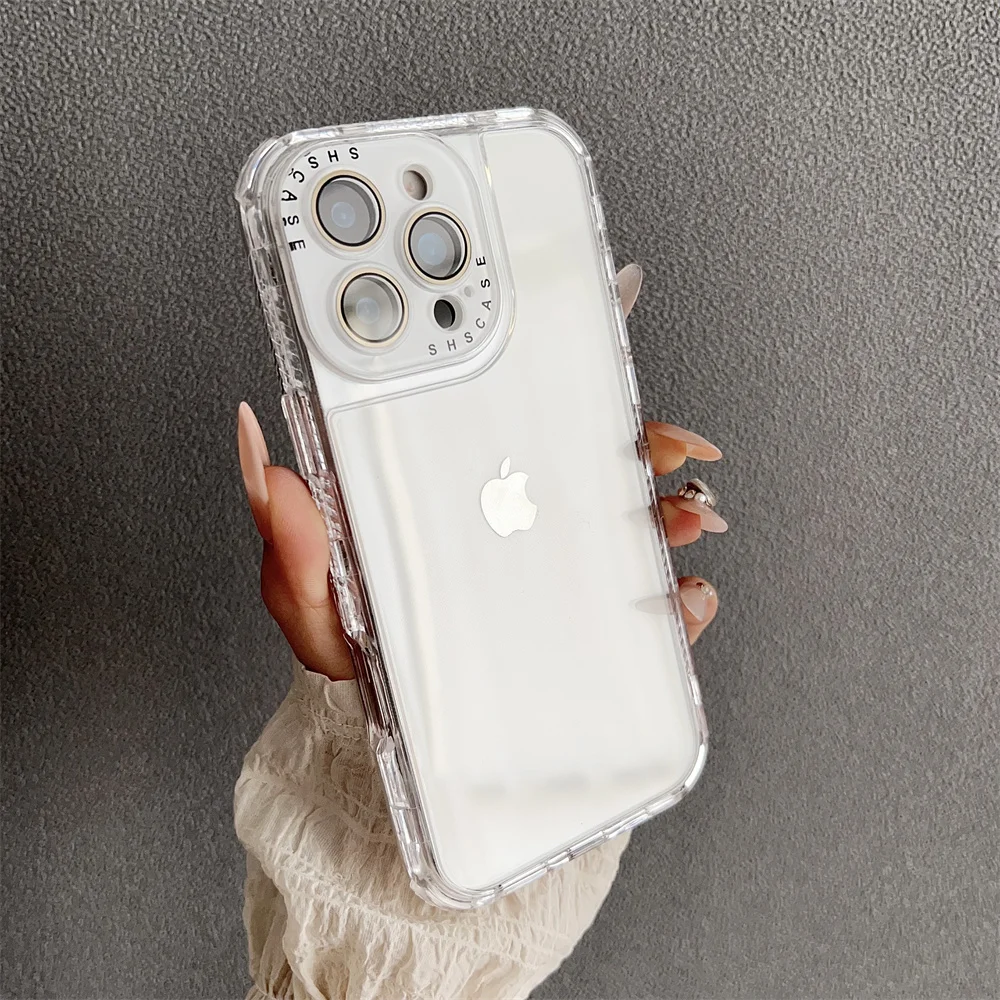 (iphone 13, Blanco) Funda Transparente A Prueba De Golpes Para Iphone, Adecuada Para Chicas.