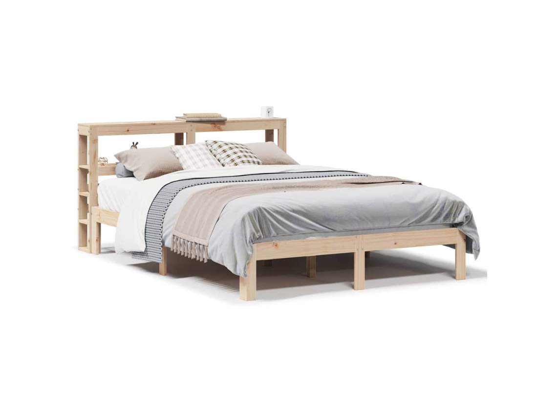 Maison Exclusive - Estructura De Cama Con Cabecero Madera Maciza Pino 140x200 Cm