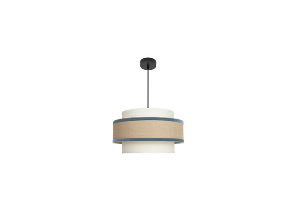 Lámpara colgante Cornalina, Ø40cm, Altura regulable, 1xe27, Beige y Azul Fabrilamp (bombilla no incluida)