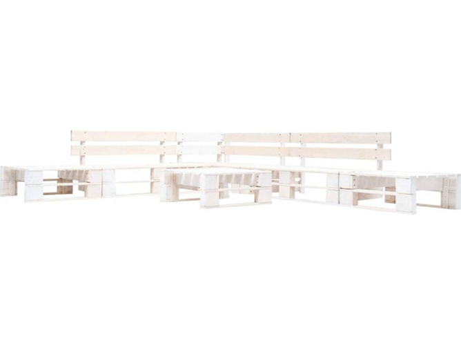 Conjunto 6 Juego de muebles de jardín VIDAXL Blanco Madera