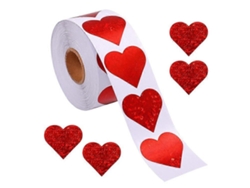 Pegatina de corazón arcoíris para el Día de San Valentín, libro con forma de corazón, decoración para regalos.