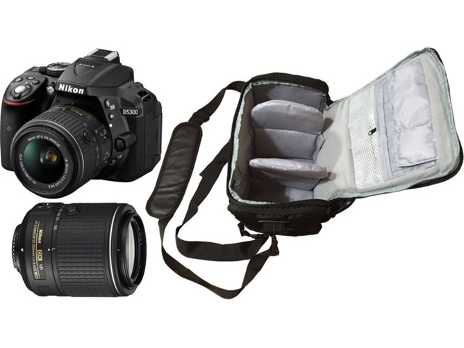 Kit Cámara Réflex NIKON D5300 18-55 VR II 55-200 (Negro)