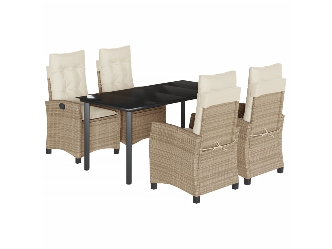 Maison Exclusive - Set Comedor De Jardín 5 Pzas Con Cojines Ratán Sintético Beige