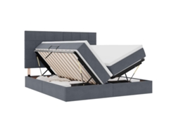 Maison Exclusive - Cama De Almacenamiento Led Con Colchón Gris Oscuro 180 X 200 Cm