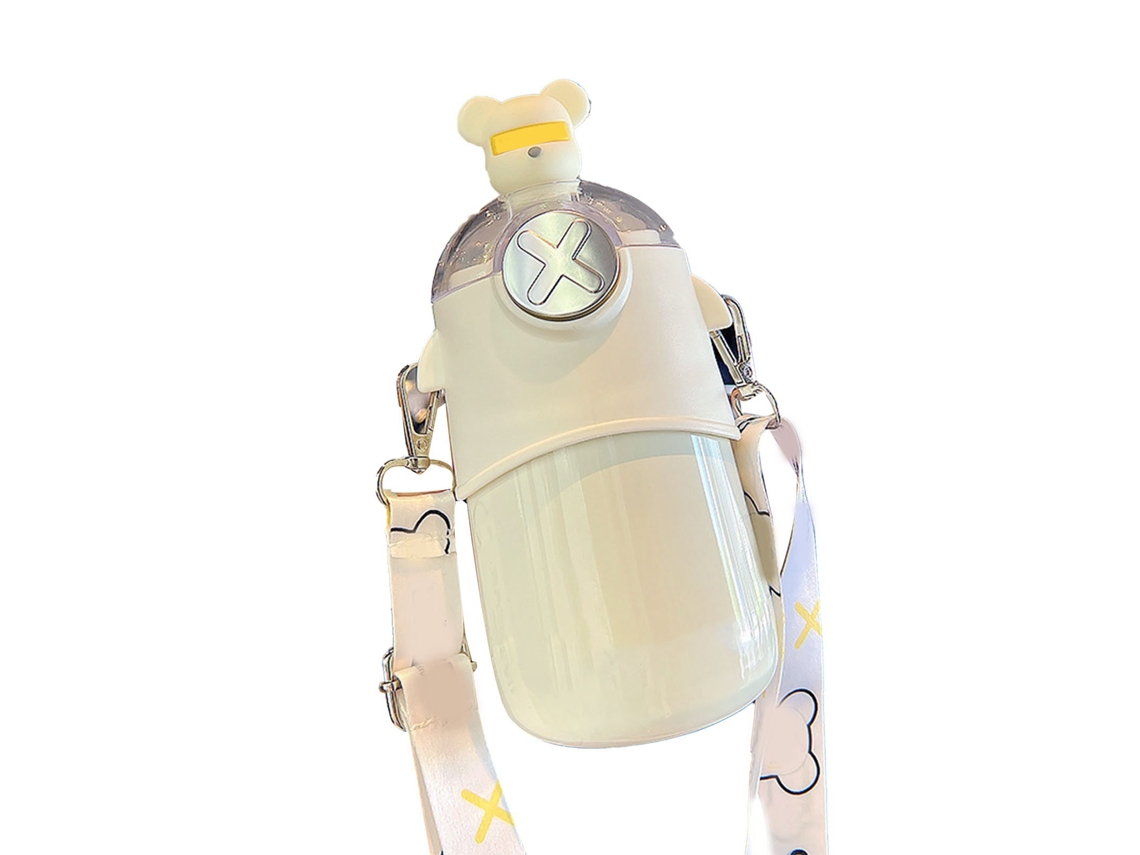 Biberón térmico con pajita, acero inoxidable 316, 480 ml.