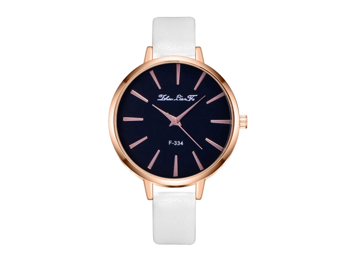 Reloj De Pulsera Zhoulianfa Para Mujer De Piel Sintética Con Movimiento De Cuarzo Blanco.
