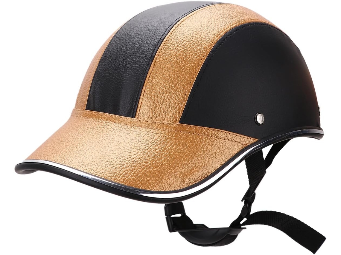 Casco unisex negro estilo béisbol para motocicleta