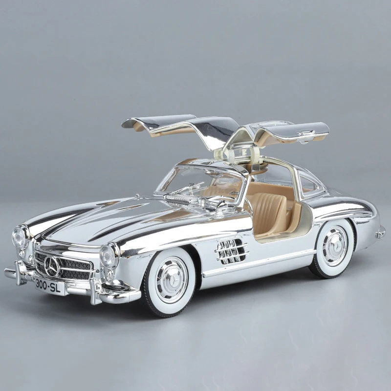 (prateado) Miniatura De Carro Em Liga Metálica, Escala 1:24, Com Efeitos De Som E Luz.