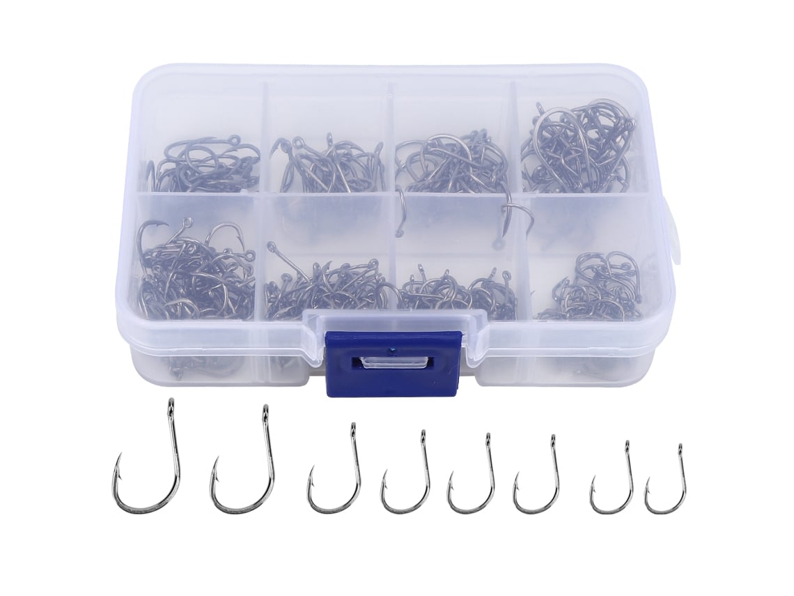 300pcs/caixa Anzóis De Pesca Iseama Aço Carbono Alto Anti-corrosão Com Círculo
