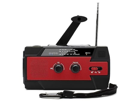 Radio Manivela solar Am/Fm/Wb de emergencia con banco de energía de 4000Mah