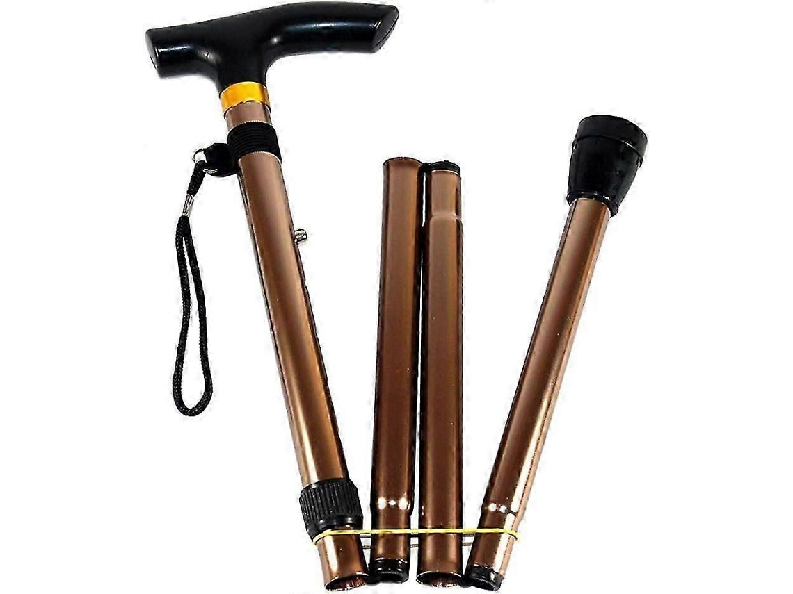 Bastón plegable, bastón extensible con mango de madera, ajustable, plegable y ligero, proporciona
