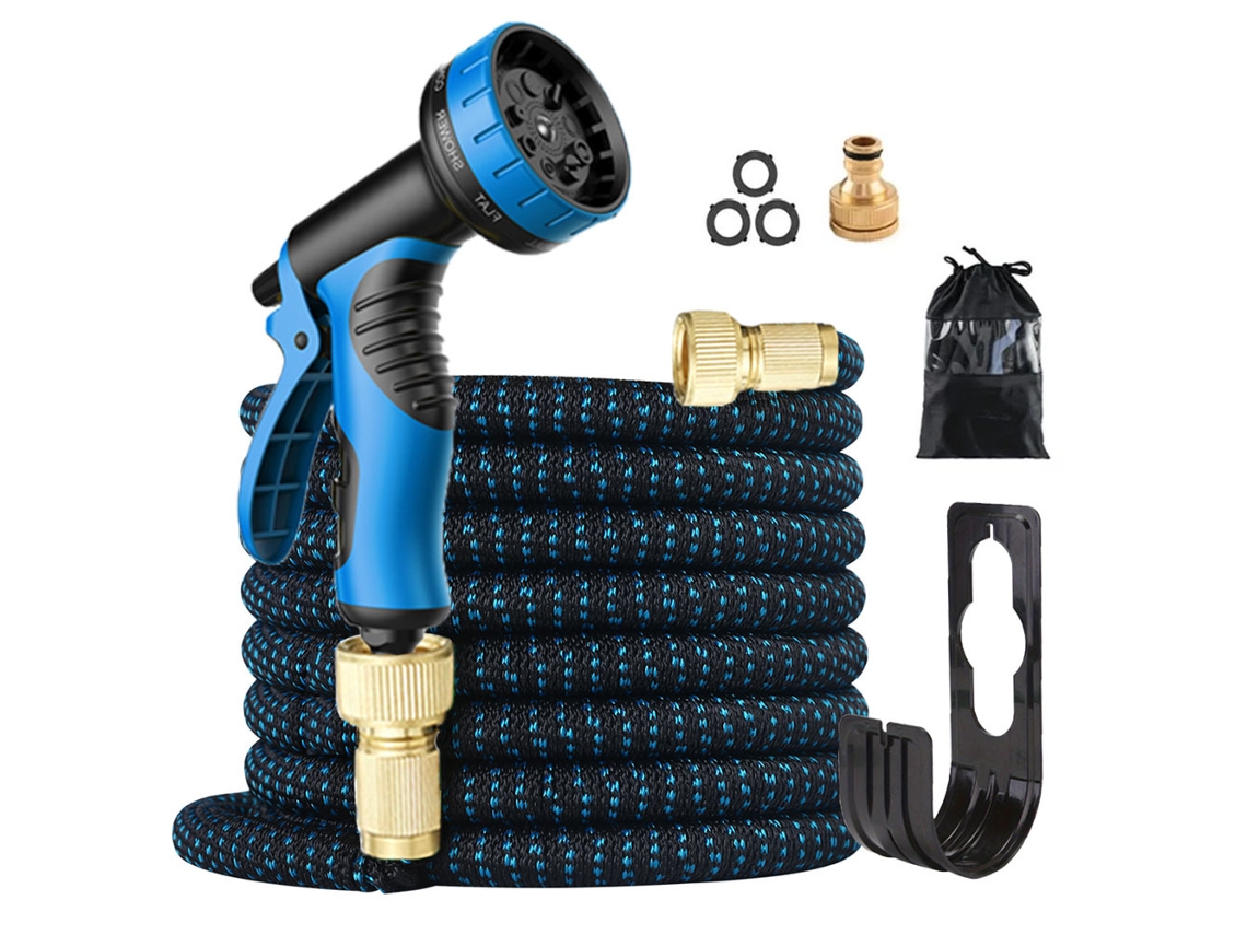 Manguera flexible y extensible de 2,5 a 7,5 metros, kit completo con varias mangueras, para riego y limpieza.