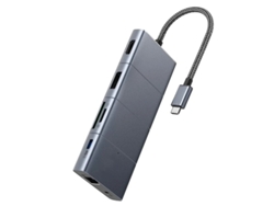 Adaptador concentrador USB C 11 en 1 Powerexpand con HDMI 4k60hz y DP, suministro de energía de 100 W, gris Bestvite