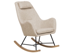 Silla mecedora BELIANI Arrie de Poliéster Beige 48x92x116