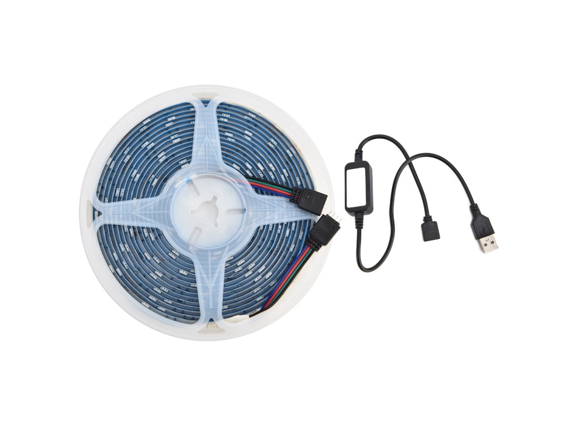 Rebe-cinta Led Rgb 5m Con Control App Bluetooth, Dimmable, Alimentación Usb, Luz Suave Para Iluminación