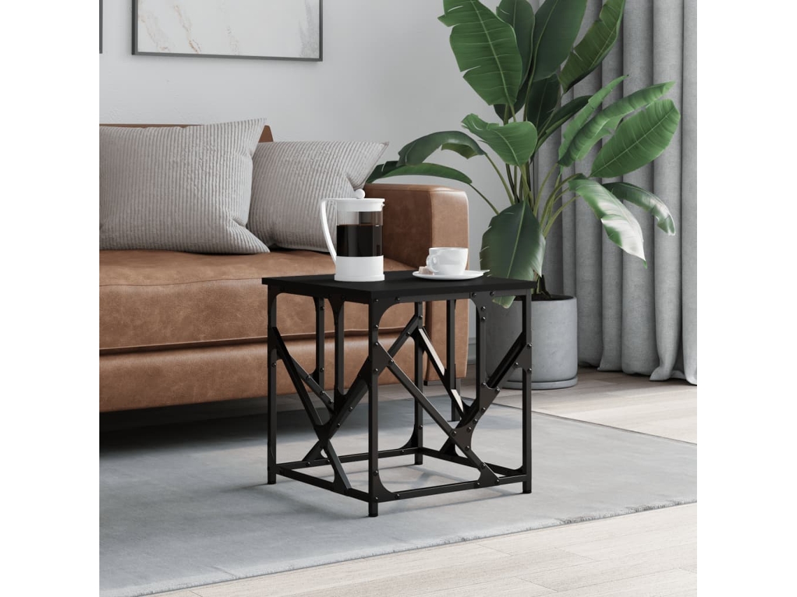 Mesa De Centro | Mesa De Café | Mesa De Salón Madera De Ingeniería Negra 45x45x47,5 Cm