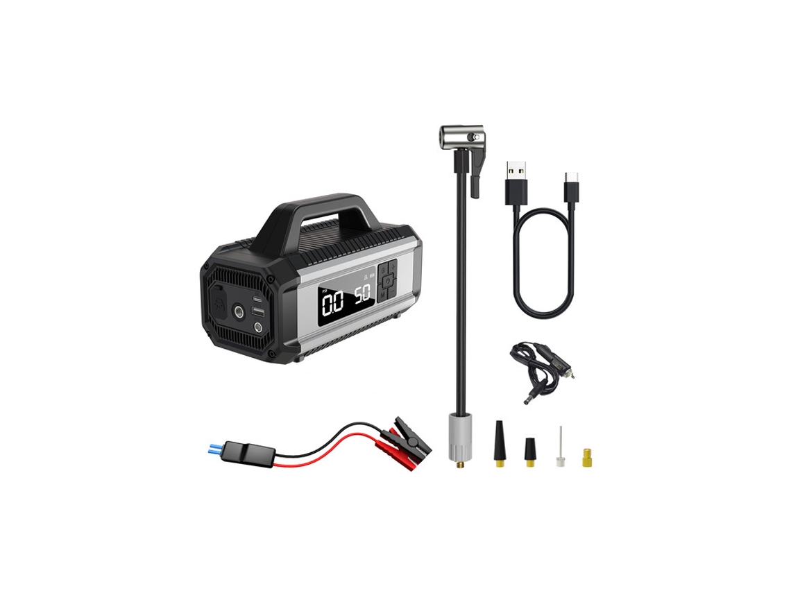 Compresor De Aire Chronus Qb05, Inflador Portátil De Neumáticos Para Coche, Moto, Bicicleta Y Balón (gris)