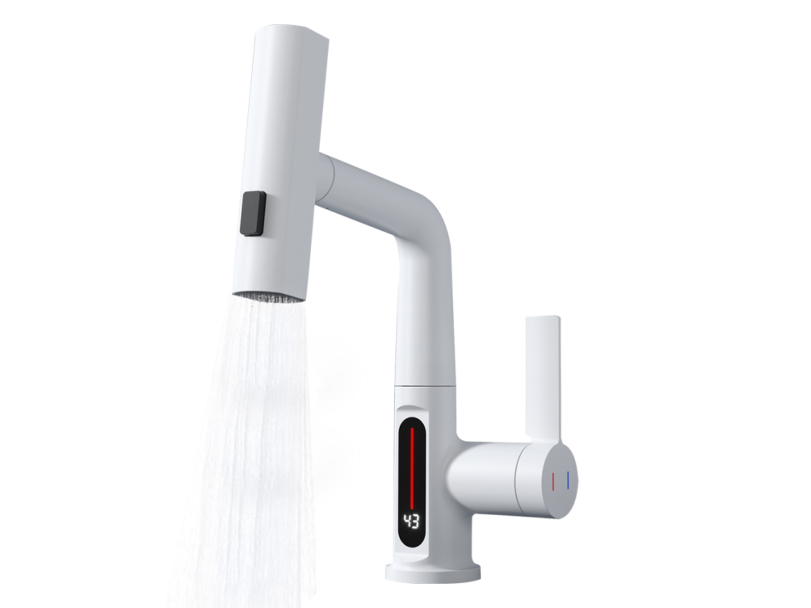 Grifo de Cocina con Mezcla LED, Manija y Rotación 360°.