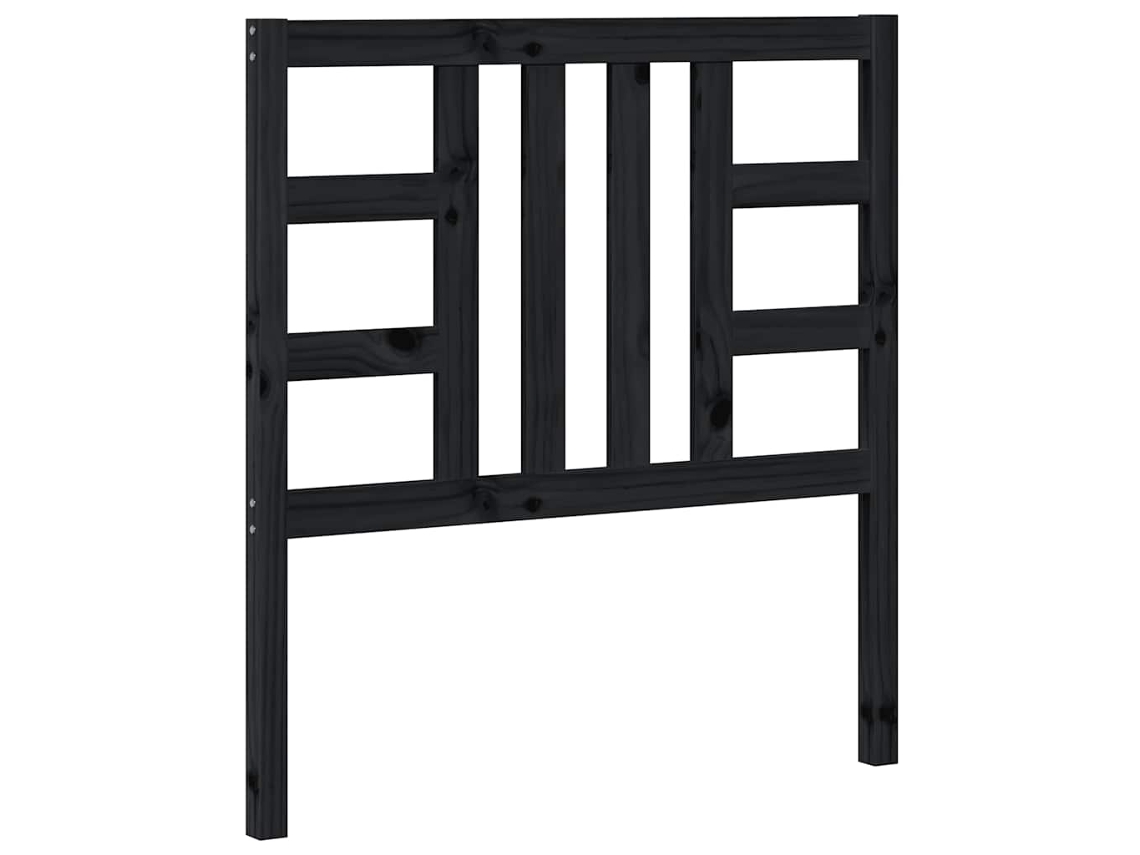 Cabecero de cama 96x4x100 cm Pino macizo Negro MAISON EXCLUSIVE