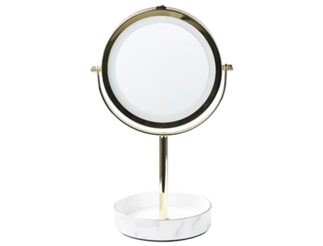 Espejo de maquillaje BELIANI Savoie de Hierro, Cerámica, Vidrio Dorado 20x15x34