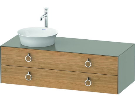 DURAVIT Tulip blanco, mueble de baño colgado en la pared, ancho 1300 x profundidad 550mm, con 2 cajones, con tirador, WT4992L