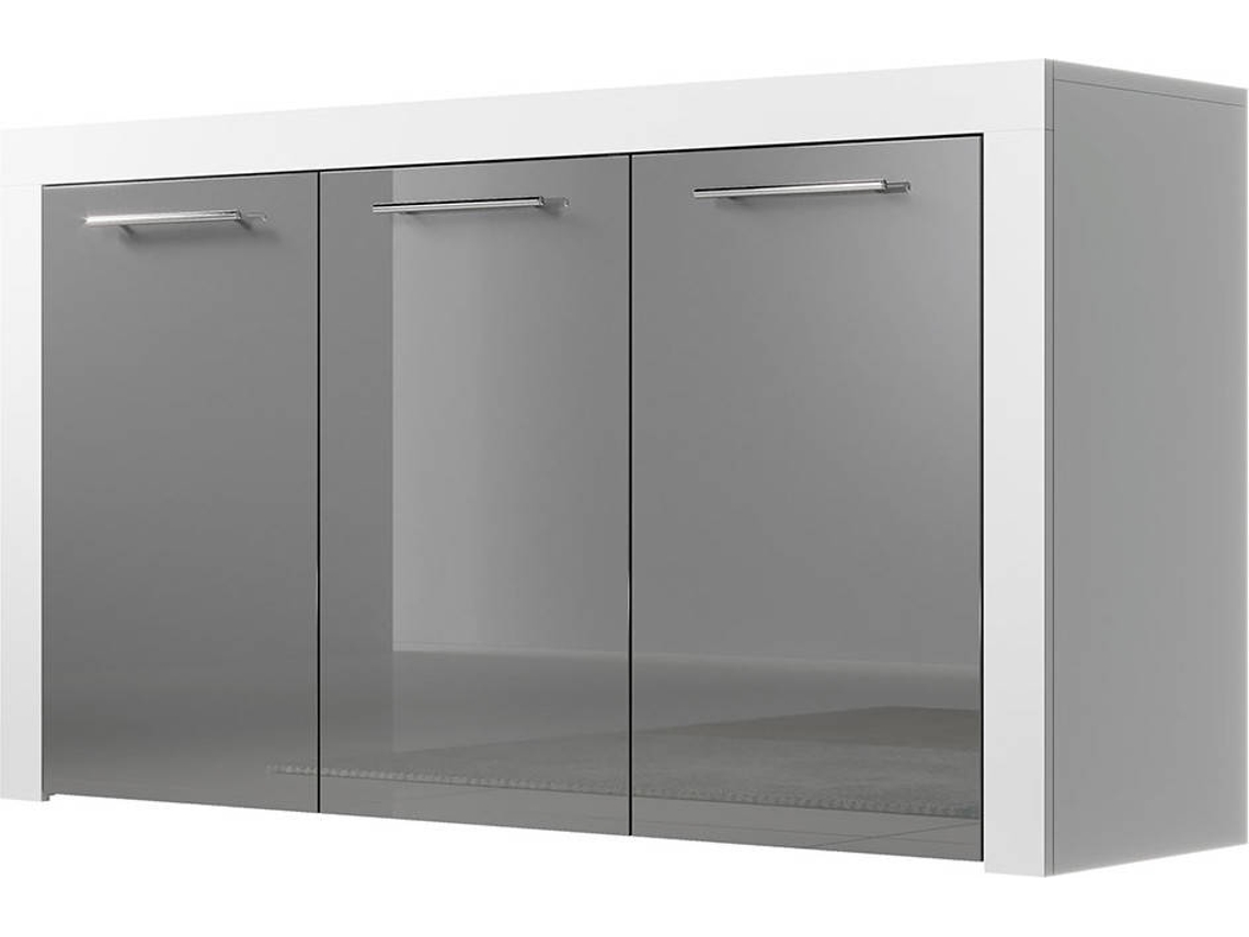 Aparador MÓVEIS BONITOS Nelia (Blanco y Gris - 144x42x80 cm)