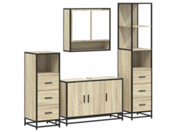 Conjunto 4 de muebles de baño VIDAXL contrachapada roble sonoma