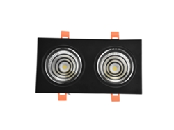 2026-luz De Techo Empotrada Led De Doble Cabeza Con Ángulo Ajustable Cob Rectangular 100‑264v