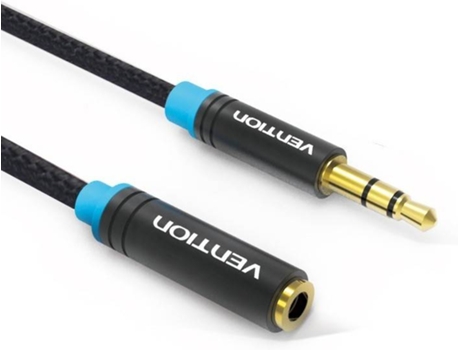 Cable VENTION VAB-B06-B100-M (Jack - 1 m - Negro)